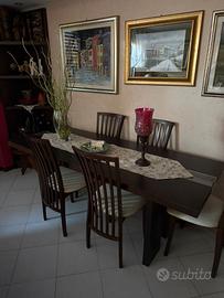 Tavolo in wengè con sedie