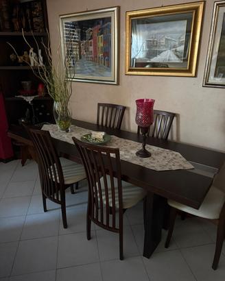 Tavolo in wengè con sedie