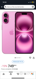 Iphone16/128GB rosa