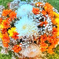 Composizioni Crisantemi  Arancione e Bianco