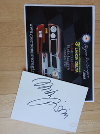Autografo pilota rally Miki Biasion