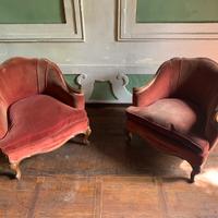 Poltrone in velluto rosso mattone