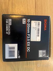 Obiettivo grandangolare Sigma 10-20mm per Canon