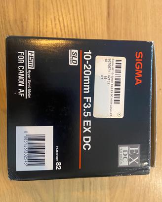 Obiettivo grandangolare Sigma 10-20mm per Canon