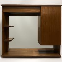 Specchiera da bagno contenitiva in legno scuro