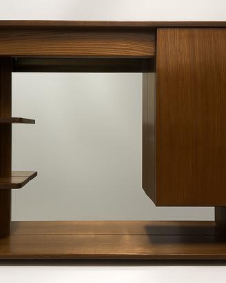 Specchiera da bagno contenitiva in legno scuro