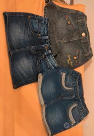 tre gonne jeans bambina 4 anni 