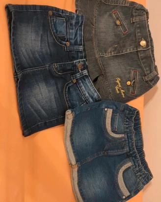 tre gonne jeans bambina 4 anni 