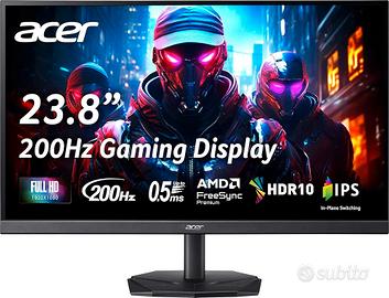 Monitor Acer 1080p 24" 200 hz (nuovo)