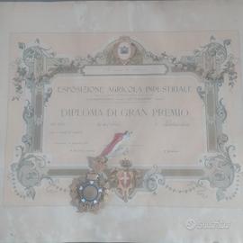 diploma di Gran premio esposizione agricola indust