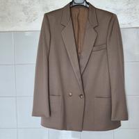 giacca doppio petto Max Mara color tortora gessato