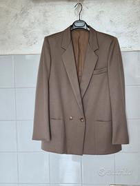 giacca doppio petto Max Mara color tortora gessato