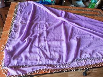 Pareo copricostume o sciarpe con stampe,perline e 