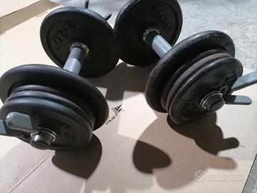 kit manubri palestra 20 kg, più manubri 