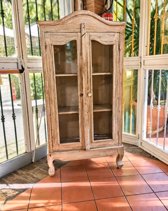 Vetrinetta in legno stile shabby chic 