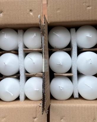 STOCK CANDELE BIANCHE 55 pezzi