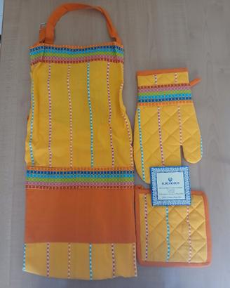Set cucina grembiule presina e guantone