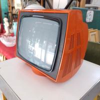 TV vintage arancione epoca 1970 funzionante