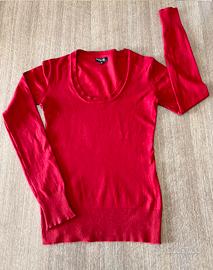 Maglioncino S donna in filo di cotone rosso