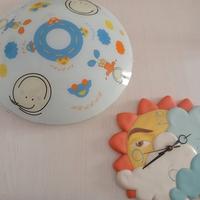 Plafoniera+ orologio da parete