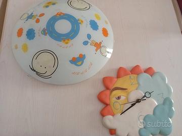 Plafoniera+ orologio da parete