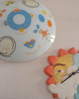 Plafoniera+ orologio da parete
