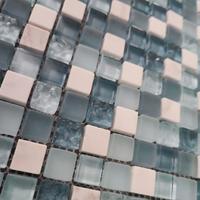 mosaico vetro e marmo celeste