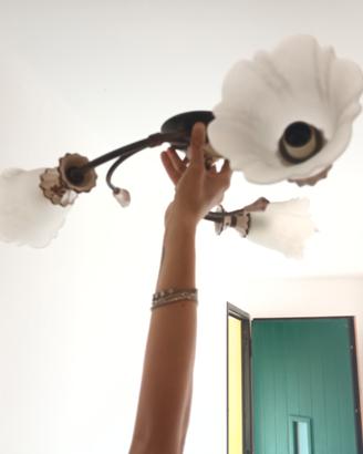 plafoniera ceramica e vetro