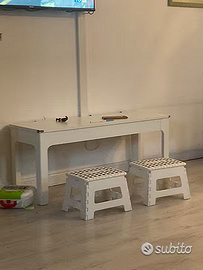 Panca 100x35 più sgabelli chiudibili nuovi