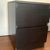 Comodino/cassettiera MALM marrone-nero IKEA