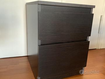 Comodino/cassettiera MALM marrone-nero IKEA