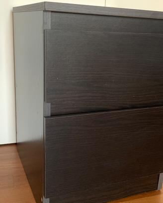 Comodino/cassettiera MALM marrone-nero IKEA