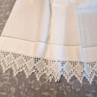 Lenzuolo Matrimoniale pizzo e ricamo fatti a mano