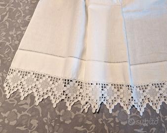 Lenzuolo Matrimoniale pizzo e ricamo fatti a mano