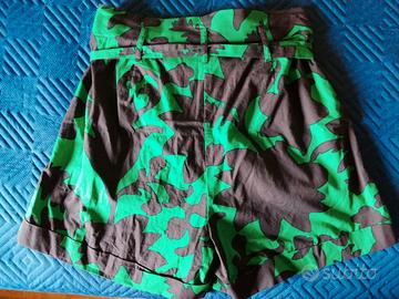 Pantaloncini Motivi in cotone verde e nero
