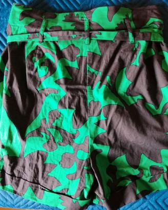 Pantaloncini Motivi in cotone verde e nero