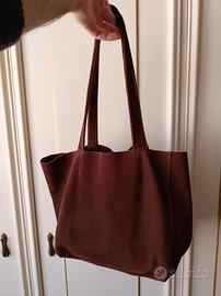 borsa camoscio marrone 