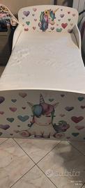2 lettini bambina unicorno 140x70 (già smontatoi)