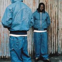 Corteiz CRTZ Embossed C-star Denim work jacket Blu