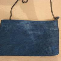 Borsa Pochette pelle blu Orciani 