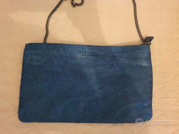 Borsa Pochette pelle blu Orciani 