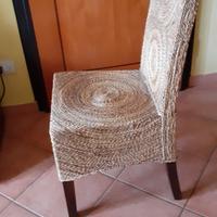  6 sedie in banano intrecciato