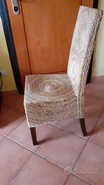  6 sedie in banano intrecciato