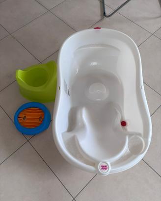 Vaschetta per bagno+vasino+vasino portatile