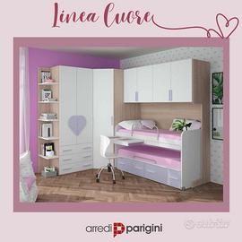 Cameretta a ponte - Letto accessoriato Cuore 30
