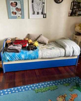Letto singolo con secondo letto estraibile