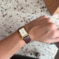 Orologio seiko Tank oro e marrone