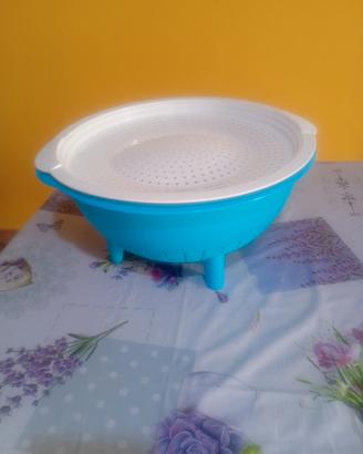 Scolapasta Tupperware azzurro 