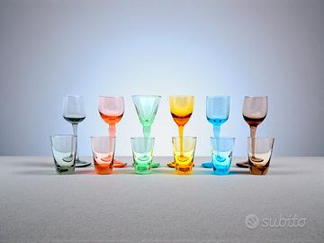 Set 12 Bicchieri Murano V. Nason "Arlecchino"
