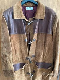 Trench uomo camoscio e pelle XL